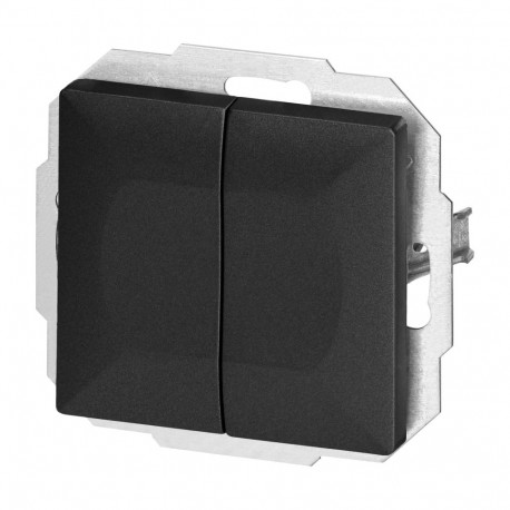 łącznik p/t schodowy podwójne Pearl, 10A, 250V, WP-2/5P, must (10 tk.)