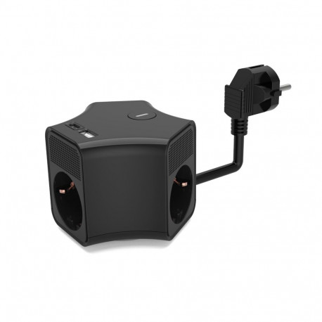 Przedłużacz 3-gniazdowy schuko z włącznikiem i gniazdami usb-a i usb-c