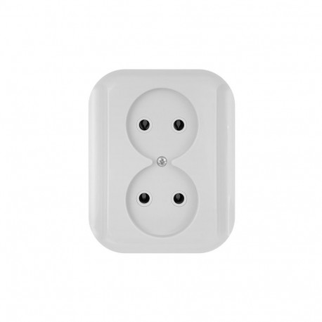 Gniazdo wtyczkowe podwójne -topaz- p/t 2x2p 16a, 250v, abex