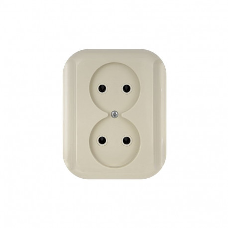 Gniazdo wtyczkowe podwójne -topaz- p/t 2x2p 16a, 250v, abex