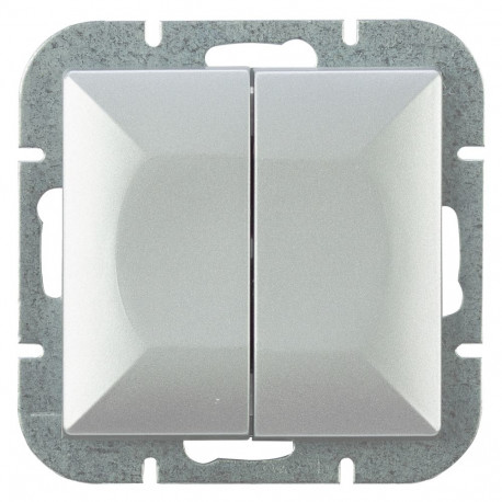 2-klahviline paigalduslüliti, süvispaigaldatav, valgustusega, 10A 250V (moodul)