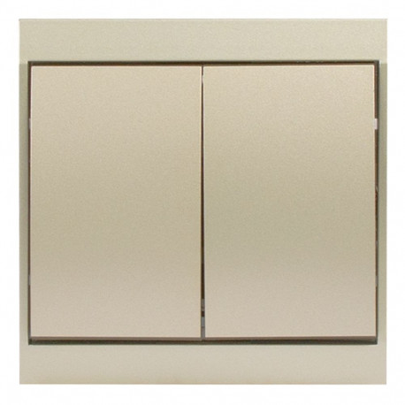 Wyłącznik 2-klawiszowy instalacyjny p/t, 10a, 250v, świecznikowy- (moduł)