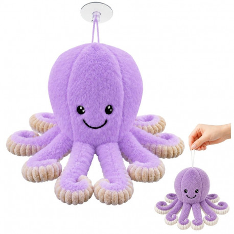 Pluszowa Ośmiornica Maskotka Przytulanka Z Przyssawką Fioletowa 16 cm