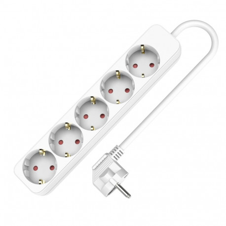 5-pesaline pikendusjuhe 5x2p+Z, Schuko, 31,5, 16A, 1,5m, valge