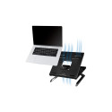 "Notebook stand, foldable, height adjustable, black"