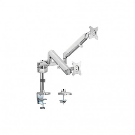 "Dual Monitor mount, 17""-32"", aluminum, gas spring, curved screens, pole"