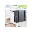 "Adjustable under desk CPU mount with strap"