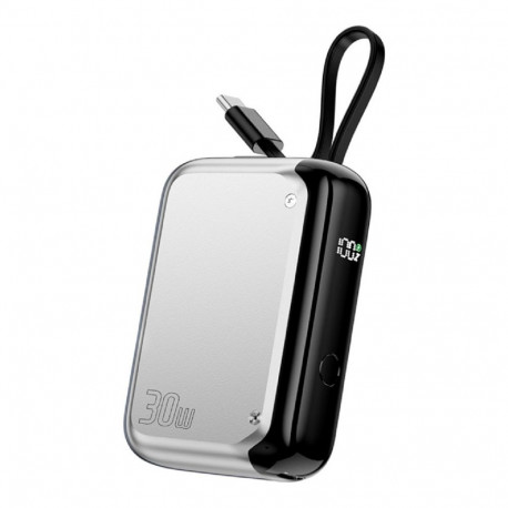 "4smarts Powerbank Pocket mit USB-C Kabel 10000mAh, silber"