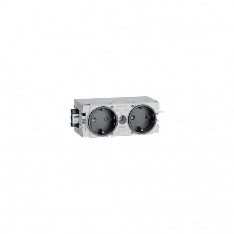 Hager kaheosaline pistikupesa GS20009011 Wago ühendusega C-Profil, grafiidimust