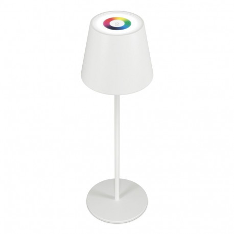RealPower LED-RGB Tischlampe dimmbar mit Akku,weiss