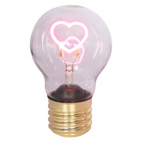 Valgusdekoratsioon, patareitoitega LED-pirn – süda, lumen 2700-3000k
