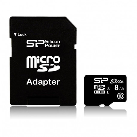 Memory Card - Silicon Power Elite 8GB microSDHC UHS-I Class 10 85MB/s