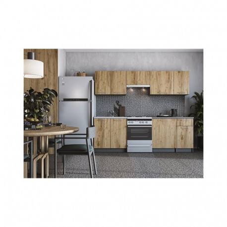 KITCHEN SET 2.4M ANTRACITE/OAK