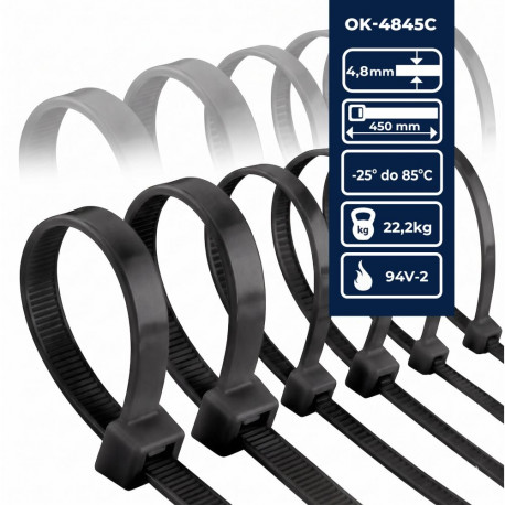 Opaska kablowa 4,8×450 czarna (opak. 50 szt)