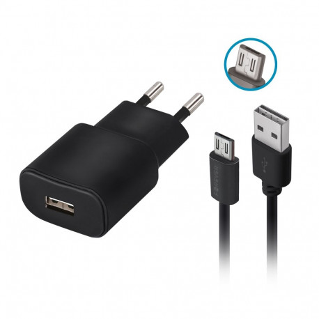 Forever ładowarka sieciowa tc-01 1x usb 2a czarna + kabel microusb