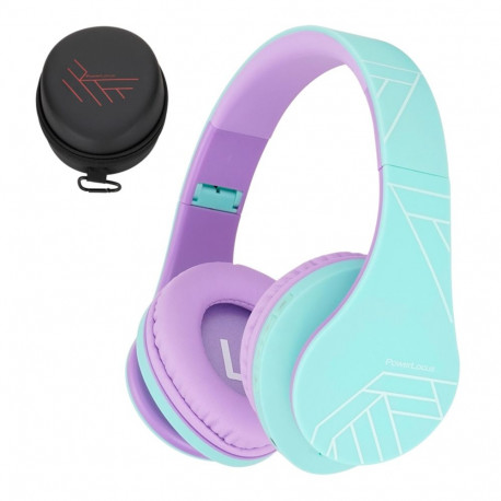 PowerLocus Kids juhtmevabad Bluetooth-kõrvaklapid, rohelise-lillad