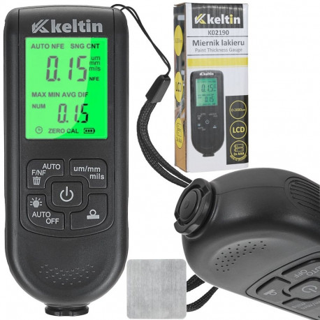 Geko Paint Thickness Gauge K02190, 0-2000µm, 3 probe modes, 2xAAA battery, automatic shut-off, measu