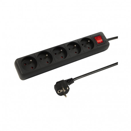 98-789# võrgupikendus pr-570wsp 5-pesaga maandusega+lüliti 10m must (3x1,5mm)