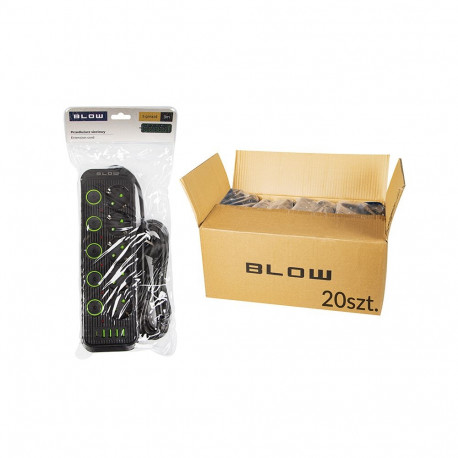 98-508# Przedłużacz sieciowy ps-530s 5-gniazd 4xusb 1xusb-c 3m czarny 3x1mm op (20 tk.)
