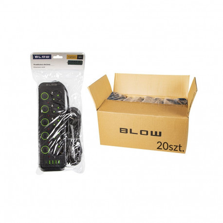 98-509# pikendusjuhe ps-550s 5 pistikupesaga 4xUSB 1xUSB-C 5m 3x1mm OP (20 tk.), must