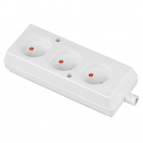 Gniazdo wtyczkowe przenośne trzykrotne, rozbieralne