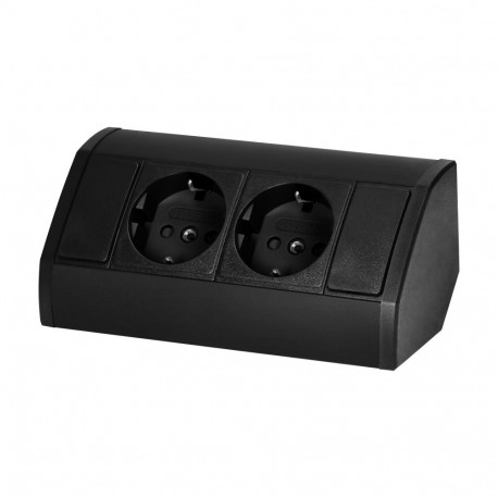mööblipistikupesa 2x2P+Z (Schuko), must