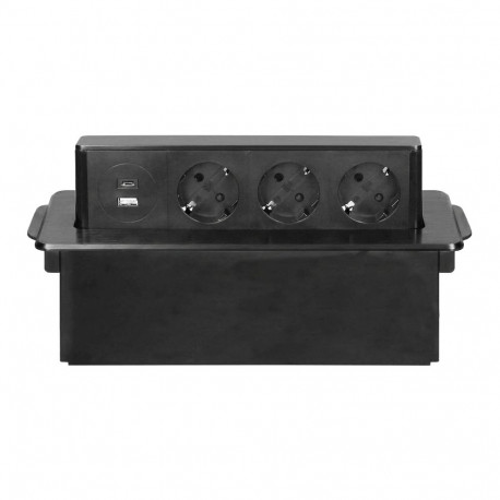 Gniazdo meblowe do zabudowy, 3 złącza wtyczkowe schuko, 1xgniazdo usb a, 1xgniazdo usb c