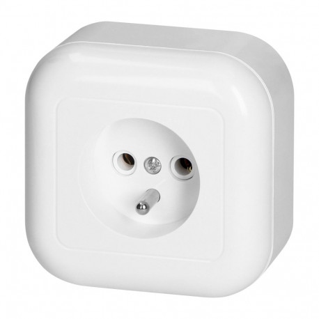 ühekordne pistikupesa n/t 2p+Z 16A, 250V, FAN, valge (10 tk.)