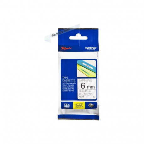 Brother TZe-111 Laminated Tape Black on Clear, TZ, 8 m, 6 mm