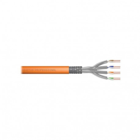 Digitus CAT 7 S-FTP installation cable, 1200 MHz Dca (EN 50575), AWG 23/1, 100 m ring, DX, Orange |