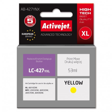 Activejet AB-427YNX Brother printer ink cartridge, replacement for Brother LC-427YXL; Supreme; 53 ml