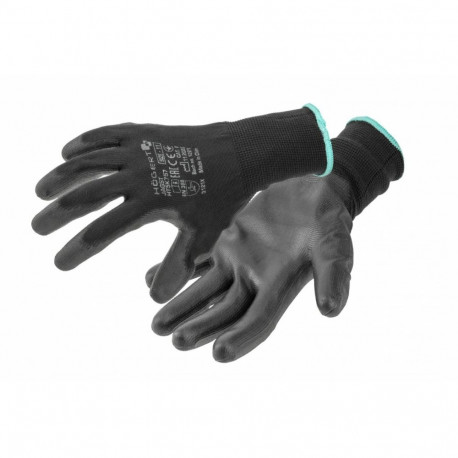Hogert Kindad HT5K757-9, 12 paari, must, polüuretaaniga kaetud, kulumiskindel, rebimiskindel, elastn