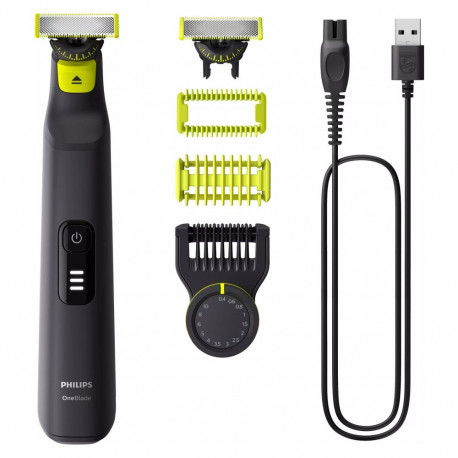 Pardel QP6542/15 / OneBlade Pro 360 näole ja kehale, must rohelisel
