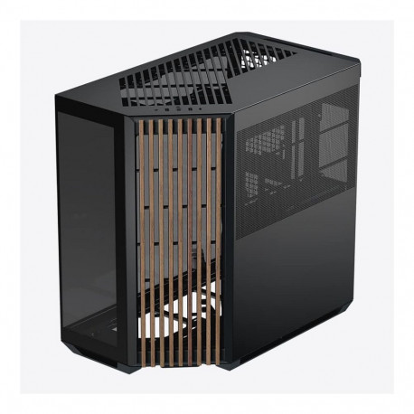 "APNX V1 PC-Gehäuse, Midi-Tower, ATX, Tempered Glass - Holz, schwarz"