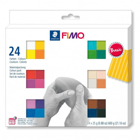 STAEDTLER FIMO modelleerimissavi 8023 C, erinevad värvid, täiskasvanutele, 24tk, 110°C, 30 mi