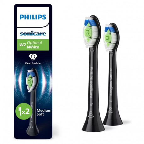 "HX6062/88 Sonicare Optimal White Replacement brush heads, 2 pcs, Black"