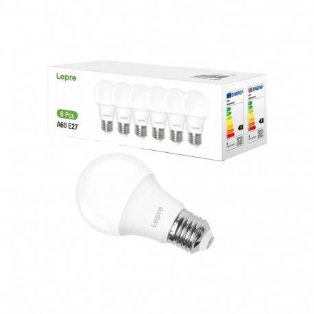 LED bulb LEPRO 100090-DW-EU-6 E27 A60 8.5W (60W) 806 lm 6500 K cool 180° 6 pieces