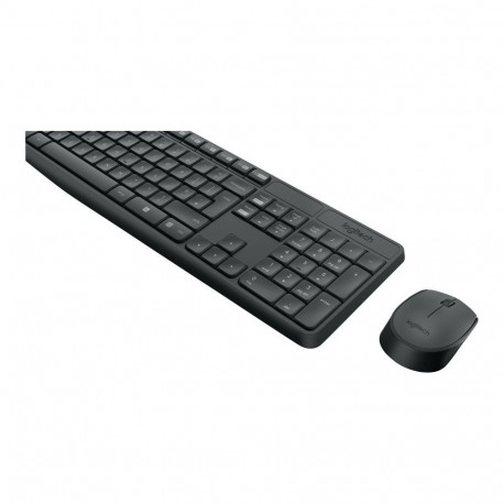 Logitech MK235 Keyboard and Mouse Set, Wireless, Mouse included, Batteries included, US, Black, 475 