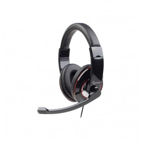 Gembird MHS-U-001 USB headphones USB, Glossy black, Built-in microphone