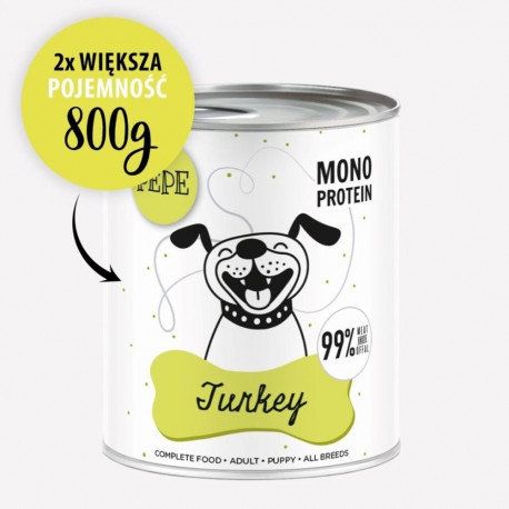 PAKA ZWIERZAKA PEPE märg koeratoit monoproteiinse kalkunilihaga 800g