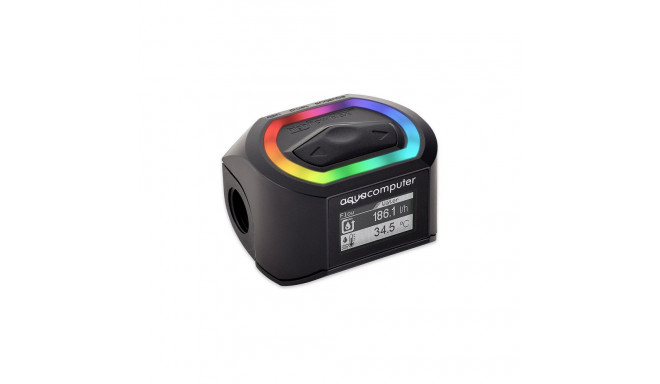 "Aqua Computer Durchflusssensor high flow NEXT, OLED, 2x G1/4, RGBpx - schwarz"