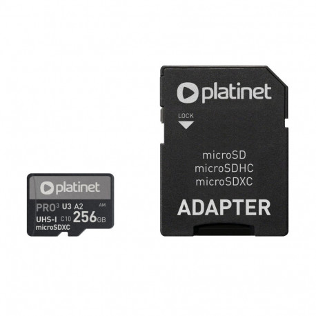 PLATINET microSDXC SECURE DIGITAL + ADAPTER SD 256GB class10 UIII A2