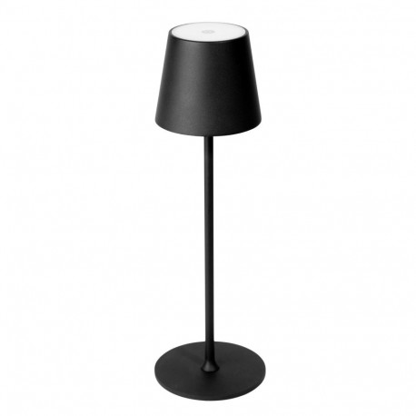 PLATINET TABLE RESTAURANT LAMP WATERPROOF IP44 REGULATION RECHARGEABLE BLACK [45925]