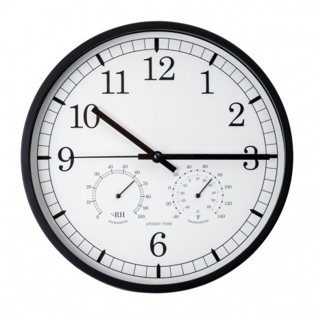 PLATINET TWINKLE ROUND WALL CLOCK silent hygrometer and thermometer [45959]
