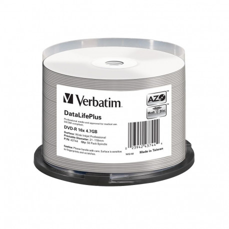 VERBATIM DVD+R 4,7GB 16X DLP PRINT. PROFESSIONAL CAKE*50 43744