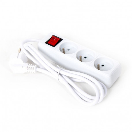 FIESTA EXTENSION CORD LISTWA ZASILAJĄCA 1,5M 10A 3 SOCKET TYPE E FRENCH WHITE [46081]