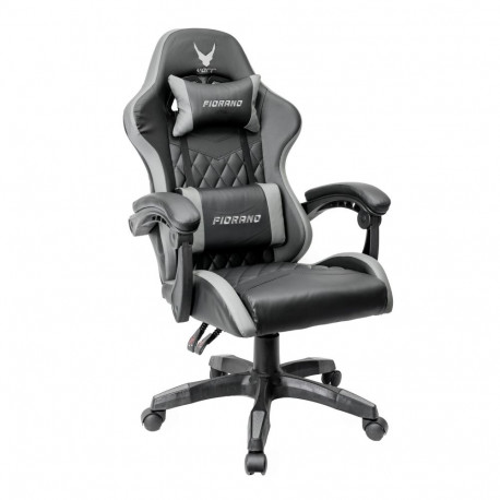 VARR GAMING CHAIR FIORANO BACKREST ARMREST REGULATION 2 PILLOWS GREY+BLACK [45841]
