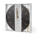 PLATINET ROUND WALL CLOCK LARK BLACK, silent mechanism, stylish pendulum [45960]