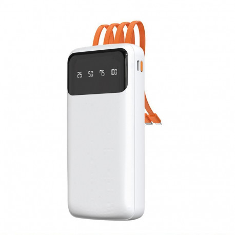 Dudao Dudao K6Pro Universal 10000mAh Power Bank with USB Cable, USB Type C, Lightning white (K6Pro-w