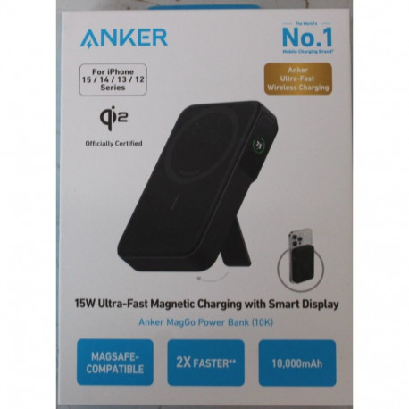 Anker SALE OUT. | 633 Magnetic Wireless Power Bank with 27W USB C port | A1654G11 | 10000 mAh | Blac